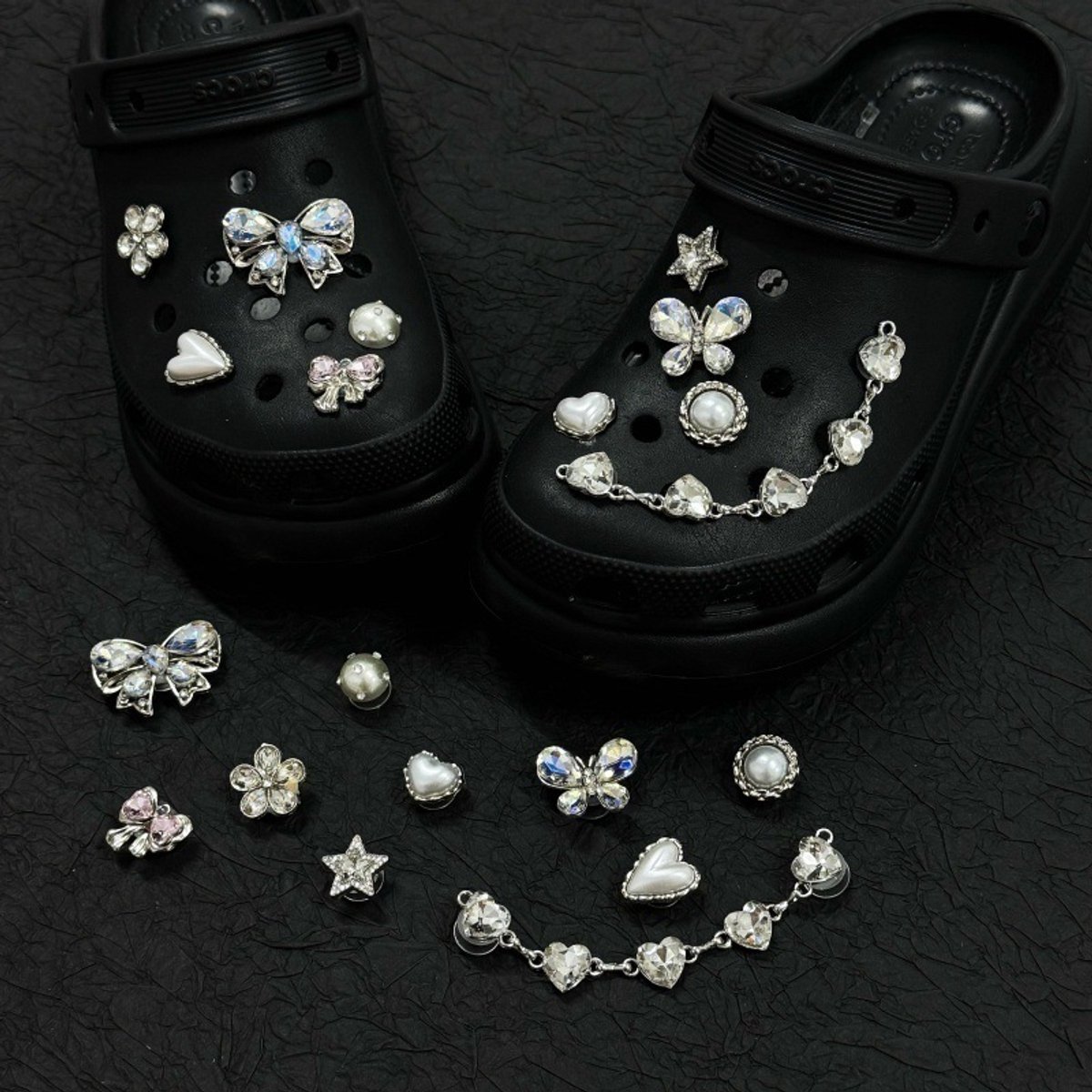 Schoenaccessoires-geschikt voor crocs charms- geschikt voor crocs pins- geschikt voor crocs Accessoires- geschikt voor Crocs Jibbitz-CJ-425 HARTSLIJN WATERDRILL VLEUGEL (VERZILVERD)