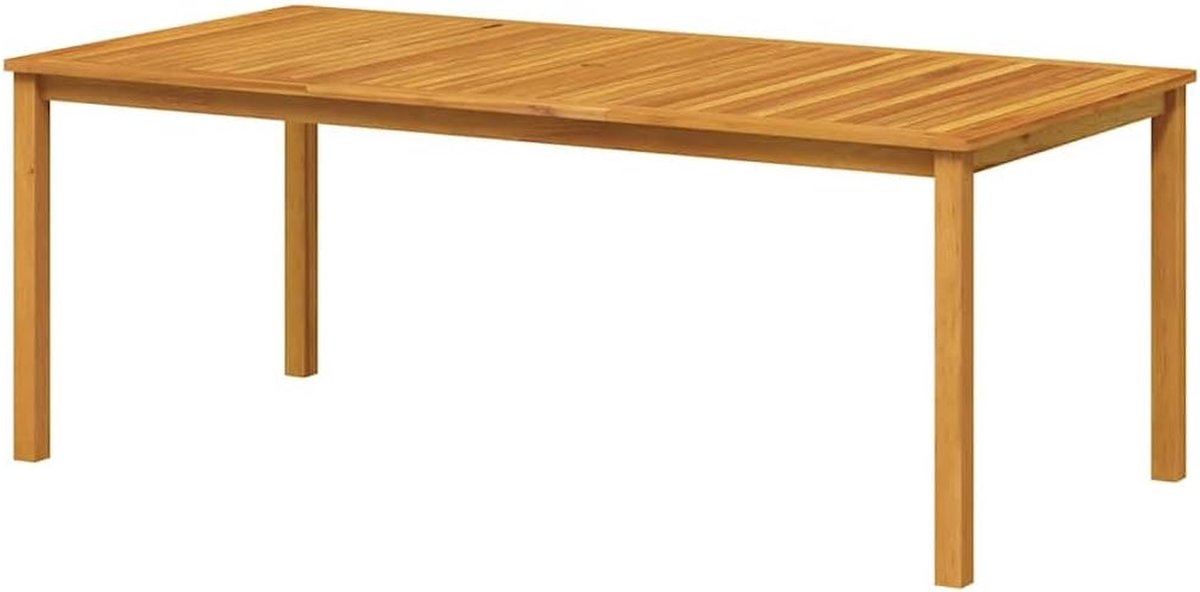 Rechthoekige tuintafel - Houten eettafel - Buiten dineren - Massief acaciahout - 200 x 100 x 74 cm - Natuurlijk hout