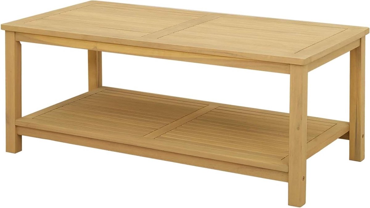 Bijzettafel Buiten - Tuin Tafel - Buiten Ontspannen - Massief Acaciahout - 110 x 55 x 45 cm - Bruin