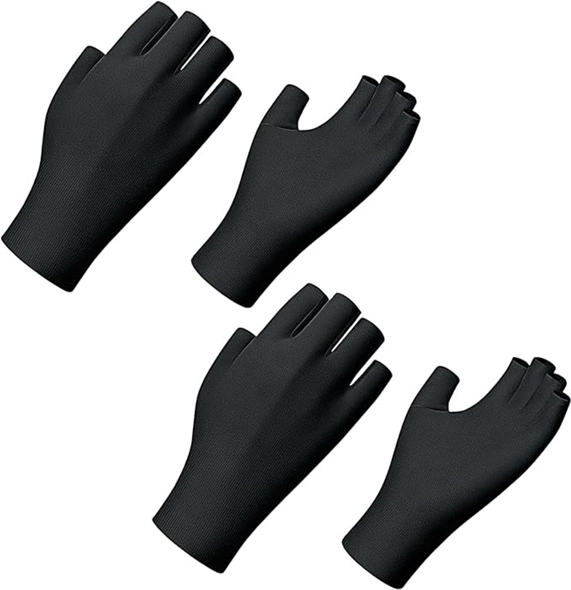Handschoenen - 2 paar - Halfvingerhandschoenen - UV-beschermende - vingerloze - manicurehandschoenen - vingerloze handschoenen met bescherming tegen de zon - zomerhandschoenen voor dames