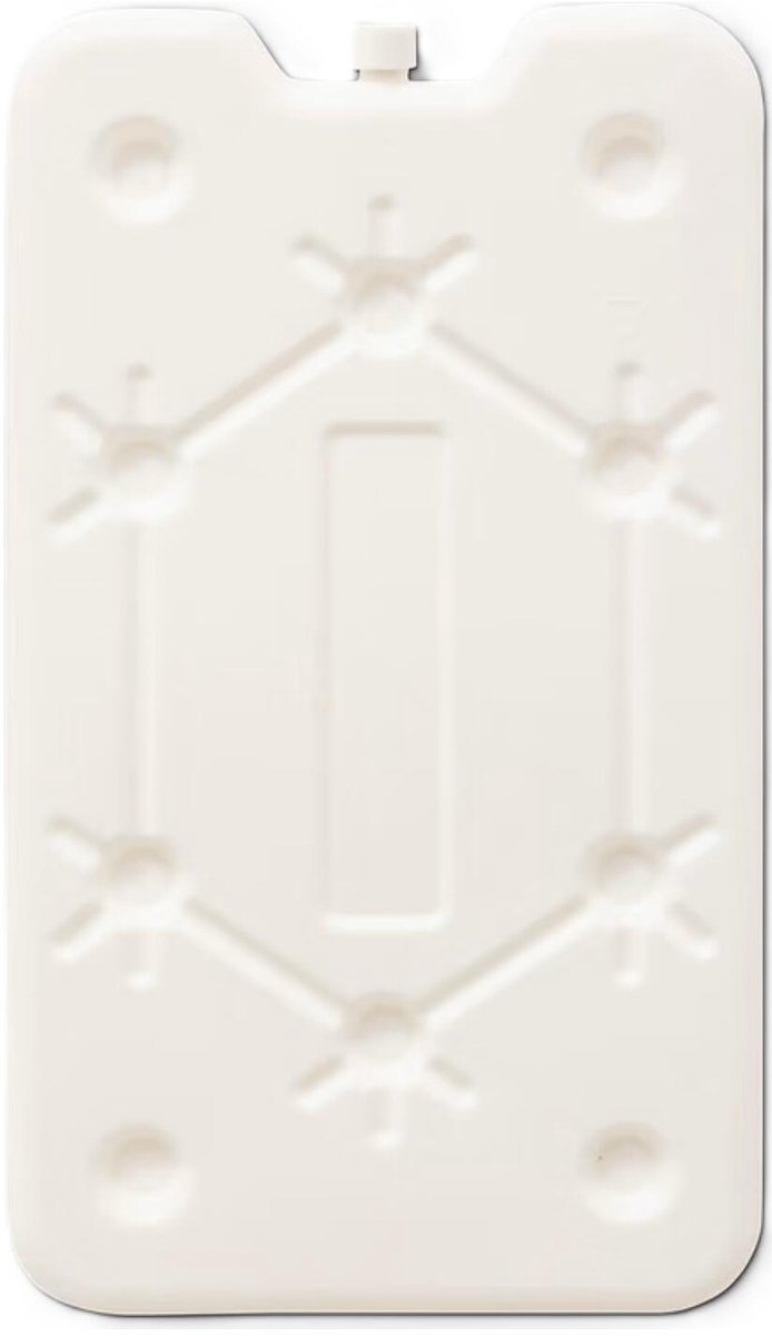 Platten koelelementen - wit - polyethyleen - 400 gram - L25 x B14 x H1,5 cm