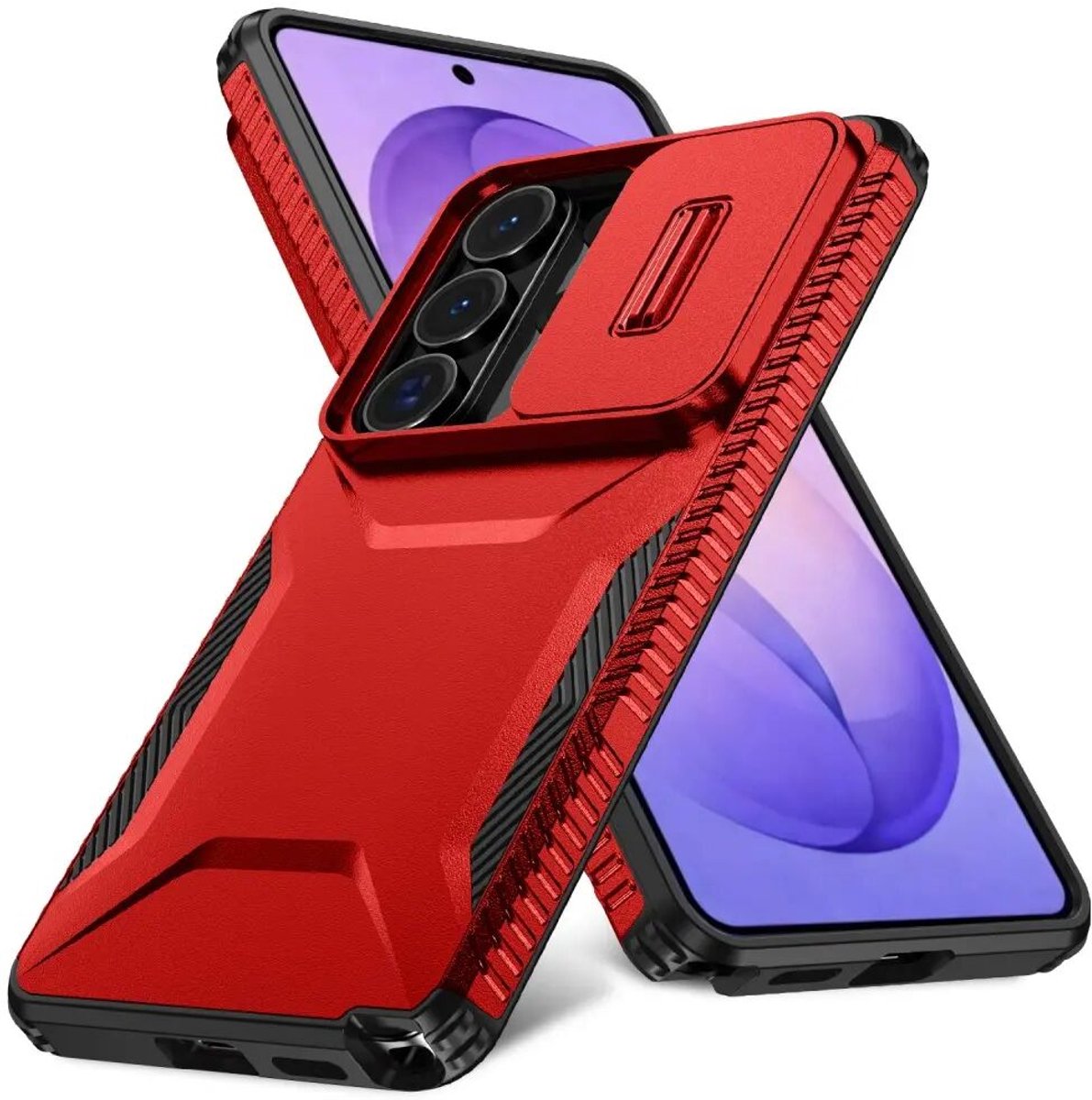 Hoesje Geschikt voor Samsung Galaxy S26 Ultra | Back Cover met Camera Slider | Schokbestendige Case | Camera Cover | Stevig | Rood