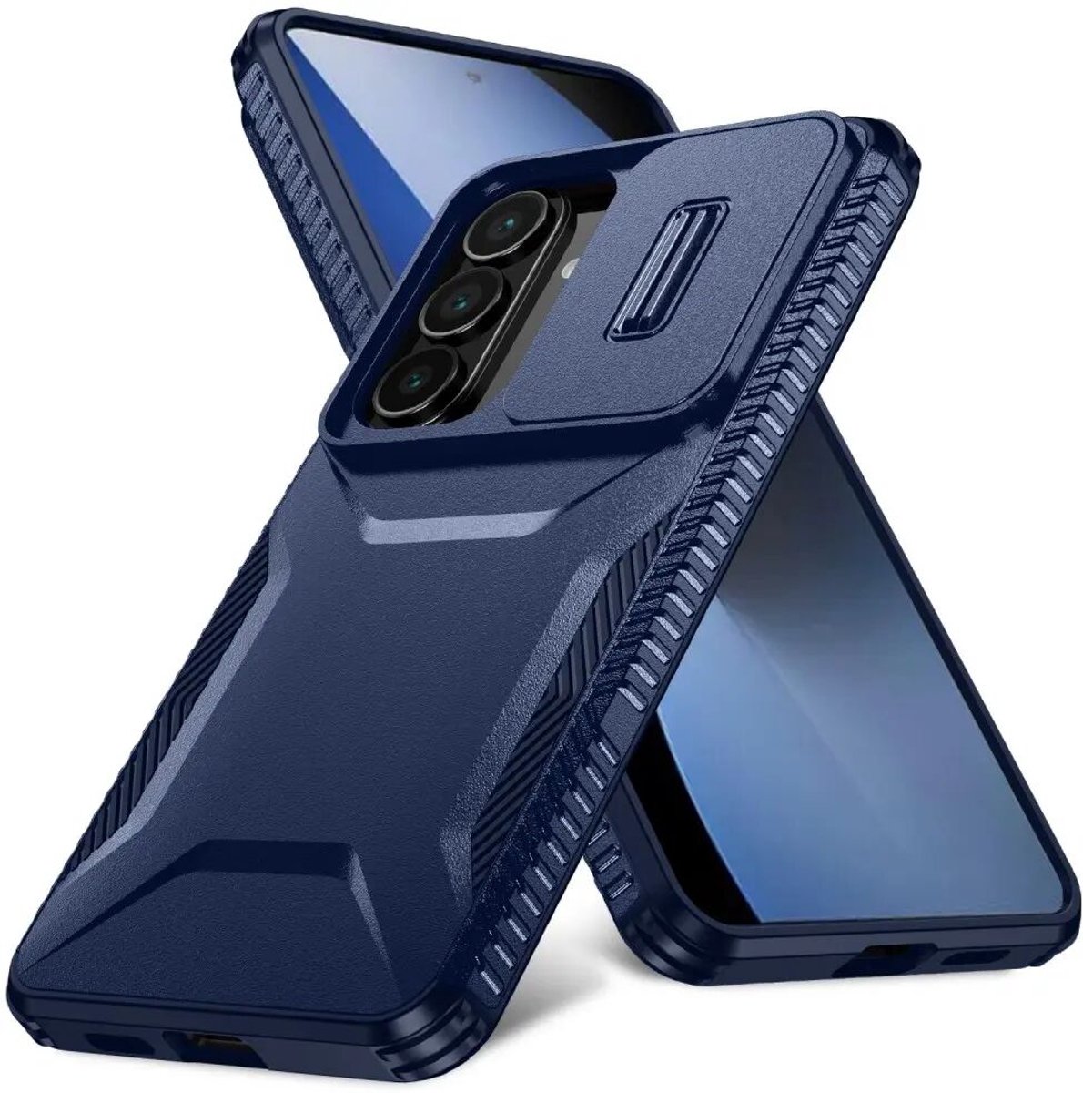 Hoesje Geschikt voor Samsung Galaxy S26 Plus | Back Cover met Camera Slider | Schokbestendige Case | Camera Cover | Stevig | Blauw