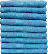 Katoenen Handdoeken Turquoise – Set van 9 Stuks – 50 x 100 cm