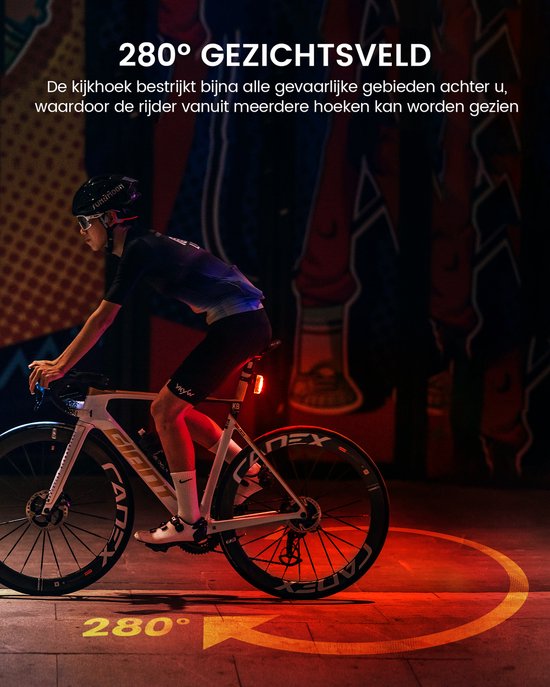 RAVEMEN TR150 Fiets Achterlicht 150 Lumen-Veiligheidslicht voor Dag- en Nachtritten-USB-C Oplaadbaar Fiets Achter-IPX6-6 Verlichtingsmodi — afbeelding 4