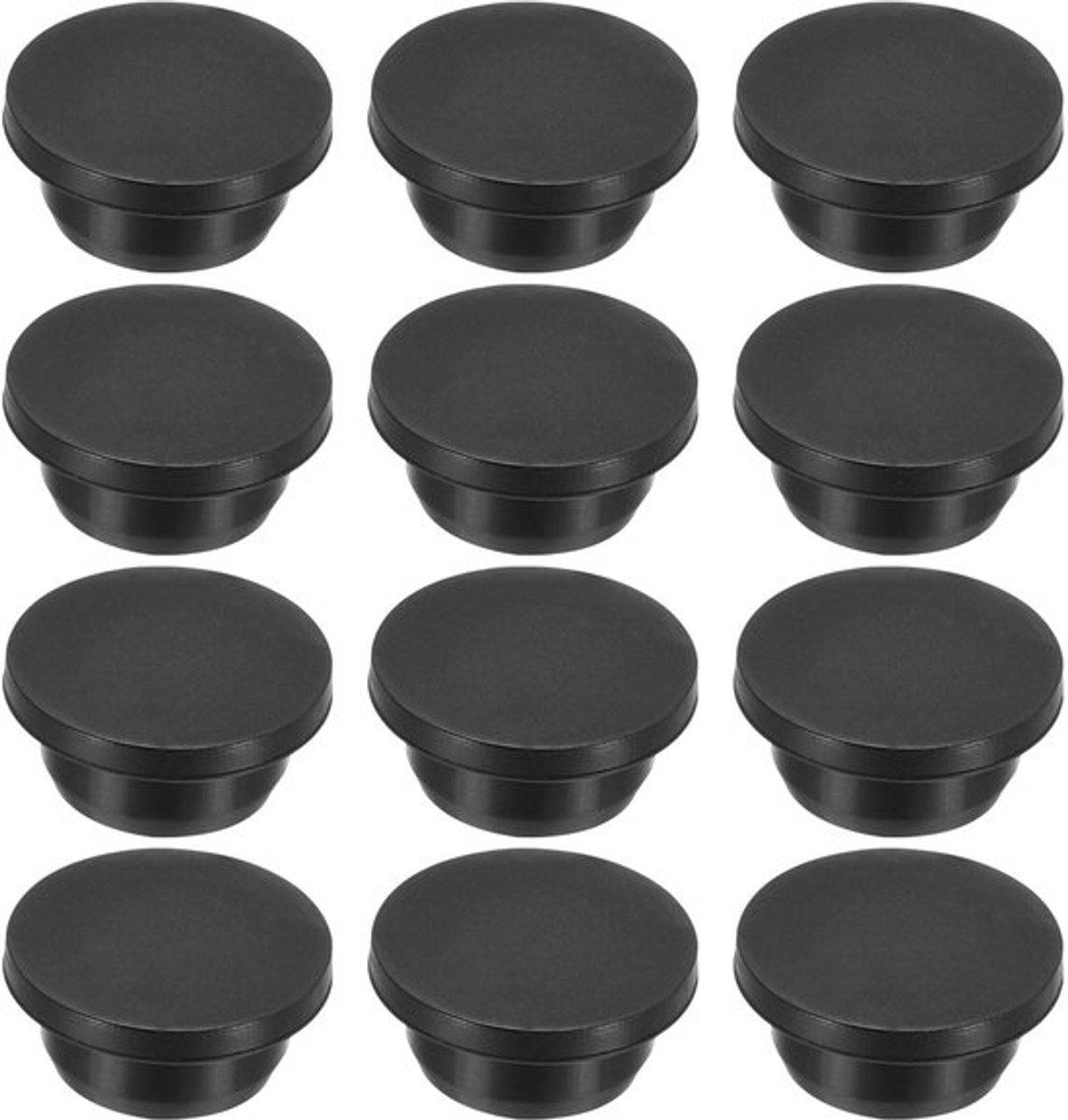 24mm Rubberen Gatpluggen - 12 Stuks Silicone Pluggen voor 23mm Gat - Zwart