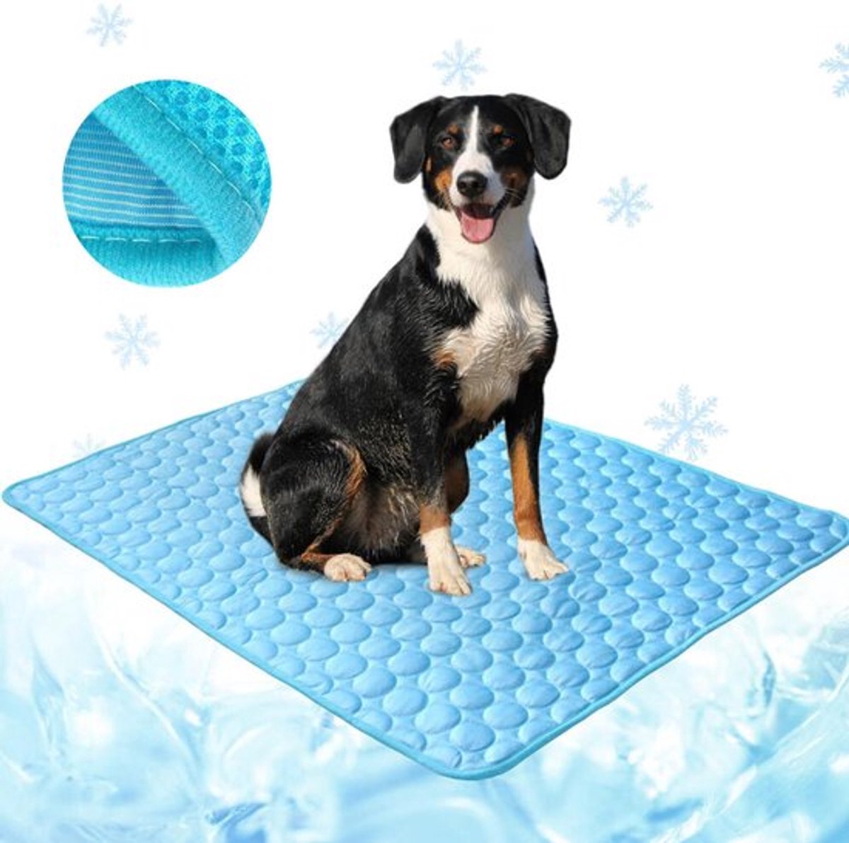 KZQ Zelfkoelende Ijszijde Koelmat 100x70cm Blauw Ademend Antislip Voor Honden En Katten Zomerkoeling Voor Bench En Auto