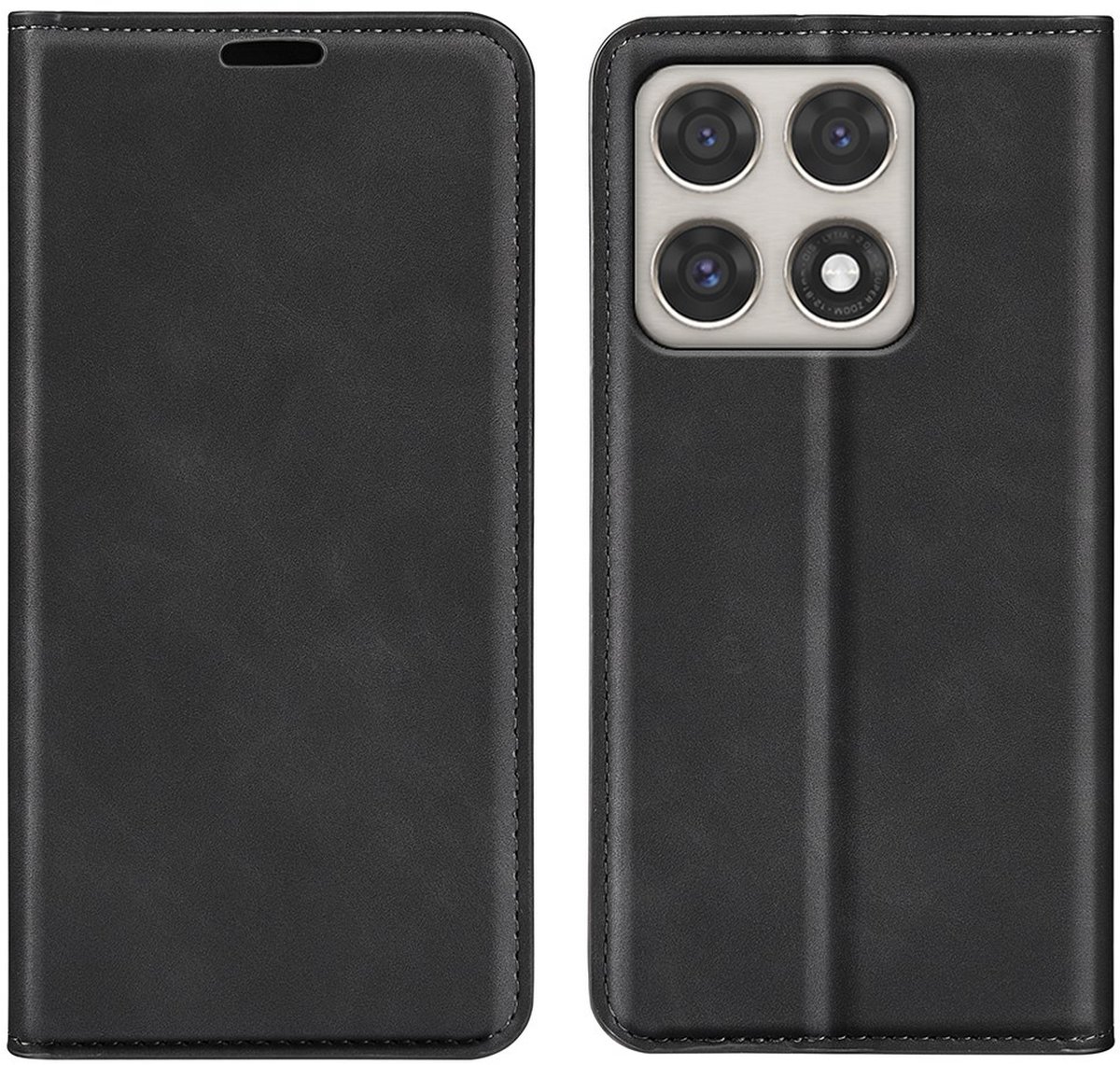 MobyDefend Hoesje - Geschikt voor Motorola Edge 70 Pro - Luxe Wallet Bookcase (Magnetische Sluiting) - Zwart
