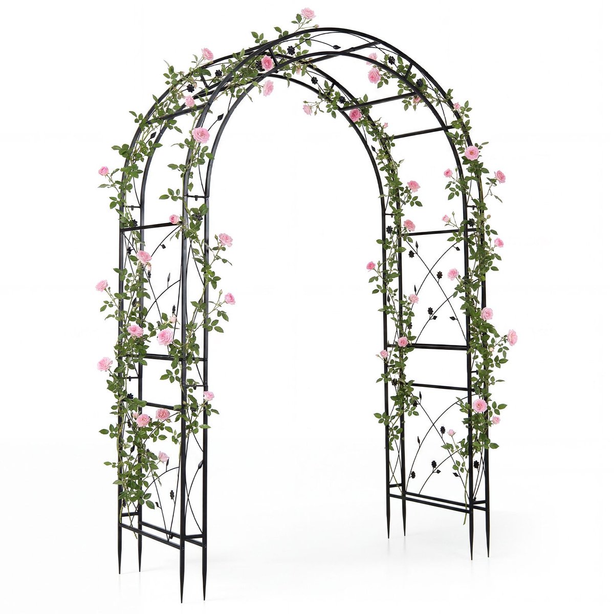 Tuinboog - 138 x 59 x213 cm - massief - weerbestendig - Zwart