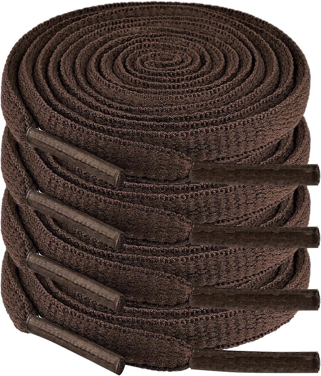 Leren Veters voor Sneakers - 2 Paar Bruine Veters van 100cm, 6mm Breed, Scheurvast en Duurzaam