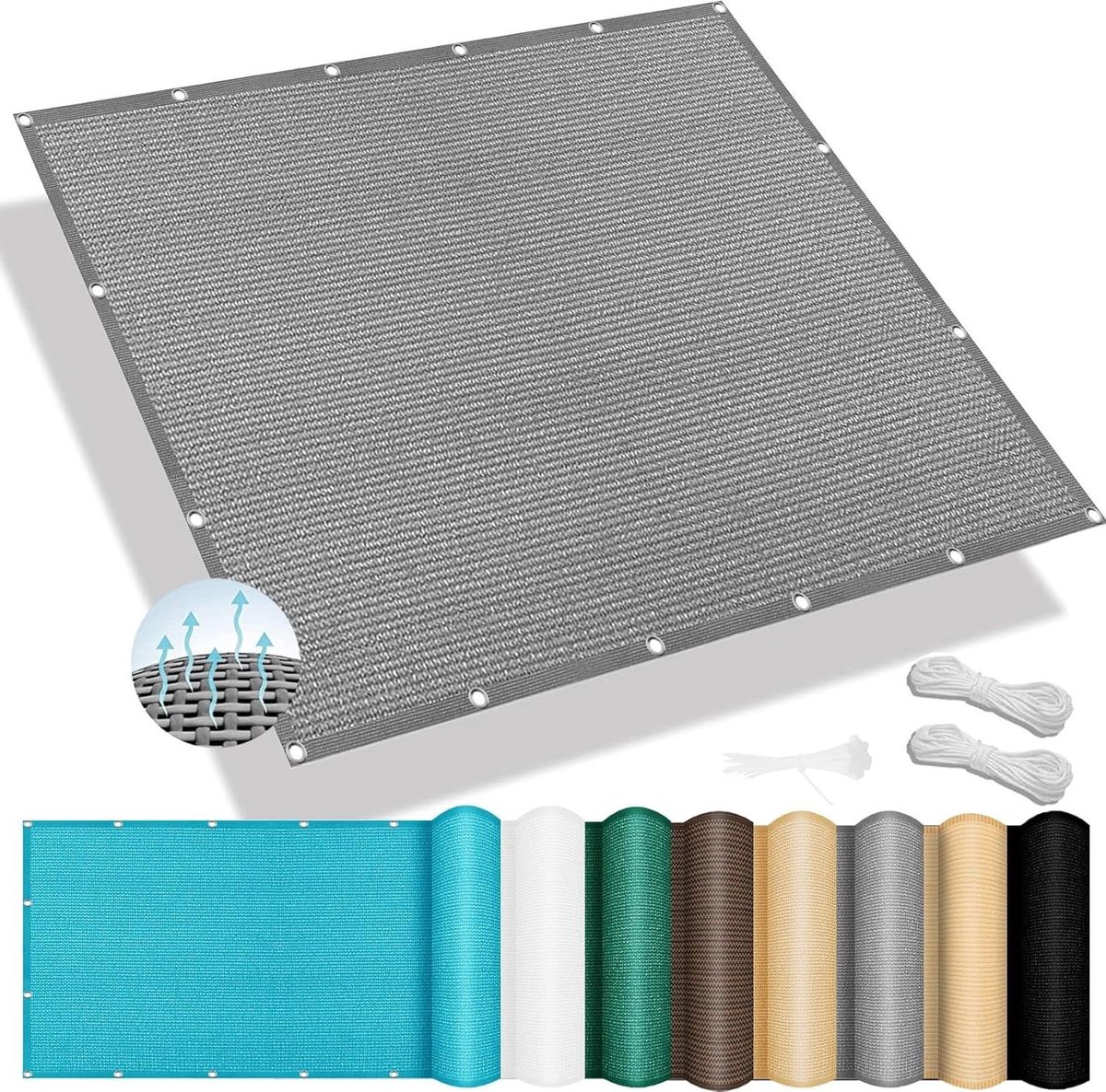 Schaduwdoek Zonnedoek - Privacy Scherm - Buiten Leven - Waterdoorlatend Ademend - 100x180