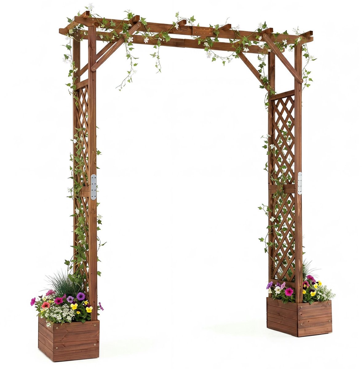 Tuinboog - 208 x 55 x 220cm - massief - weerbestendig - Natuurlijk