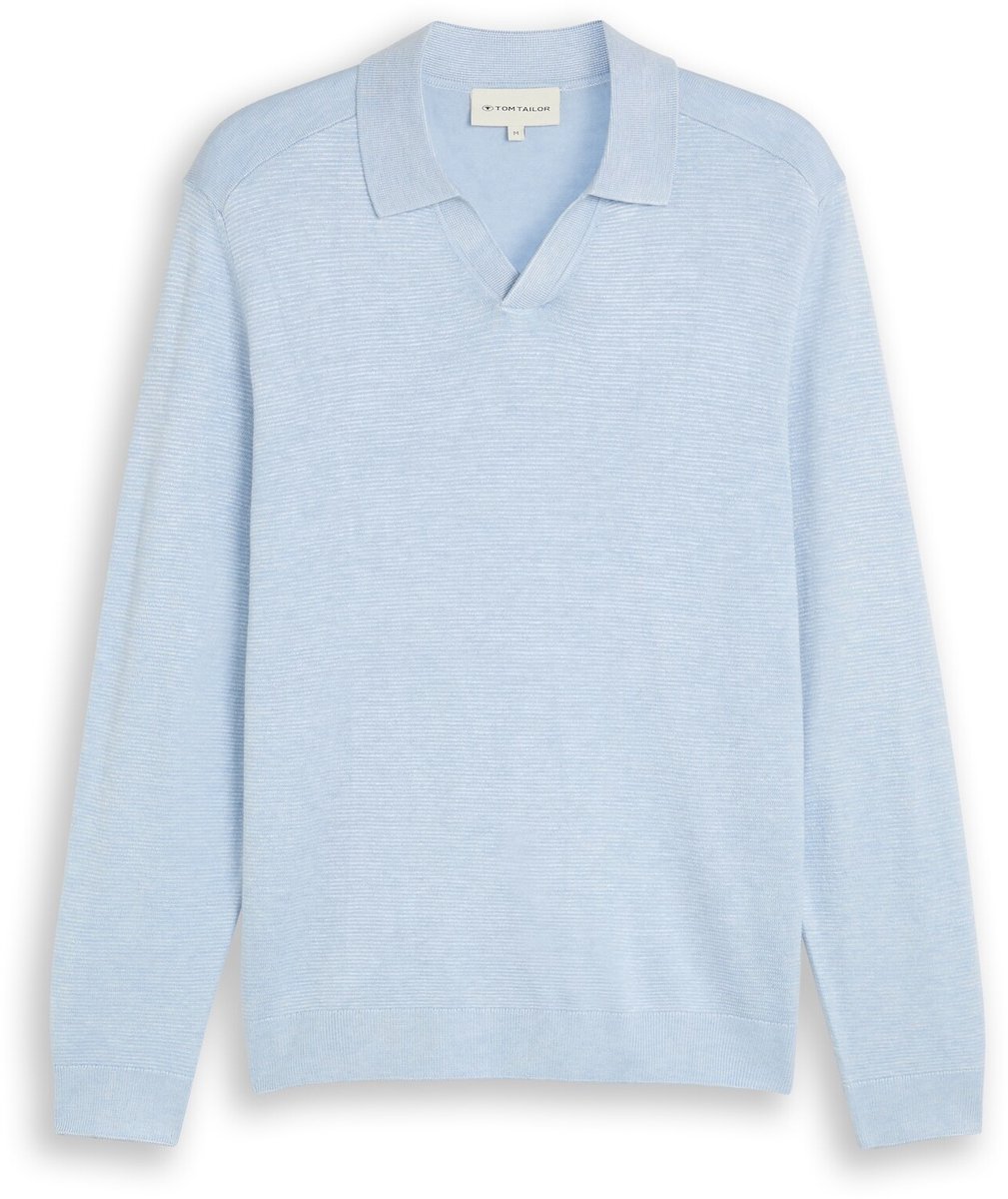 Tom Tailor - Gebreide trui met polokraag - Maat S - Pale Blue Mélange