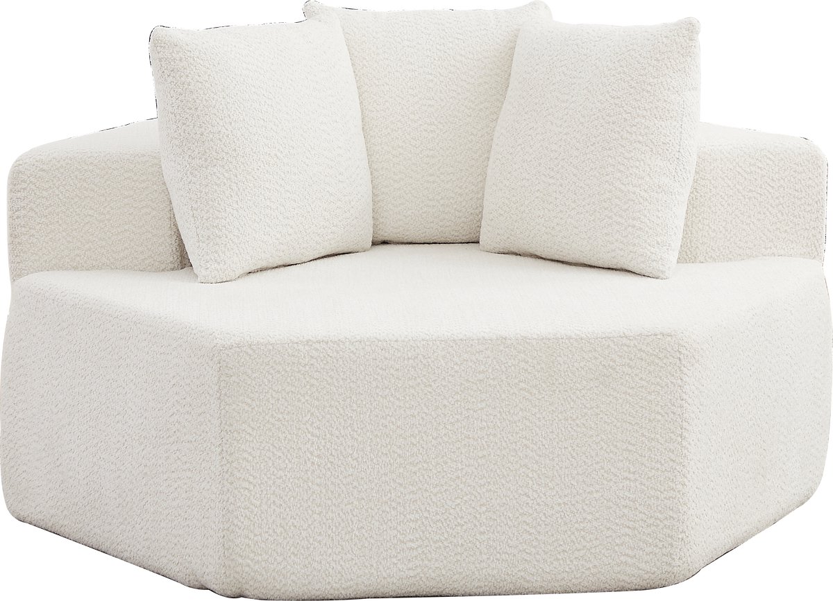 HAUSS SPOLE Fauteuil - Modulaire Zeshoekige Loungestoel - Met 3 Kussens En Flexibele Opstelling - Voor Woonkamer Of Lounge - Chenille Beige