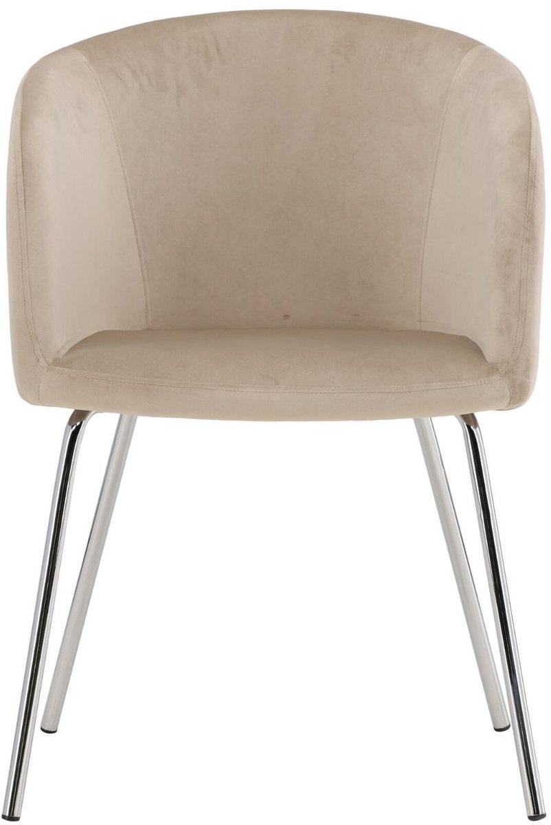 Berit eetkamerstoel armleuning velours beige.