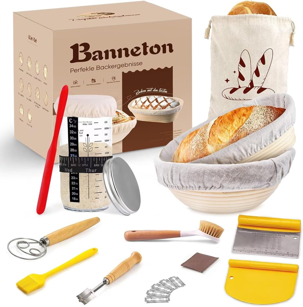 Gaarmand Broodset - Hout - Compleet met Bakaccessoires - Voor Beginners