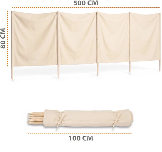 Strandwindscherm Camping Windschutz - Strand Paravent Tuin Zwembad Outdoor Zonbescherming Windvanger Privacy Scherm Reizen Terras Lichtgewicht Stevig Duurzaam — afbeelding 2