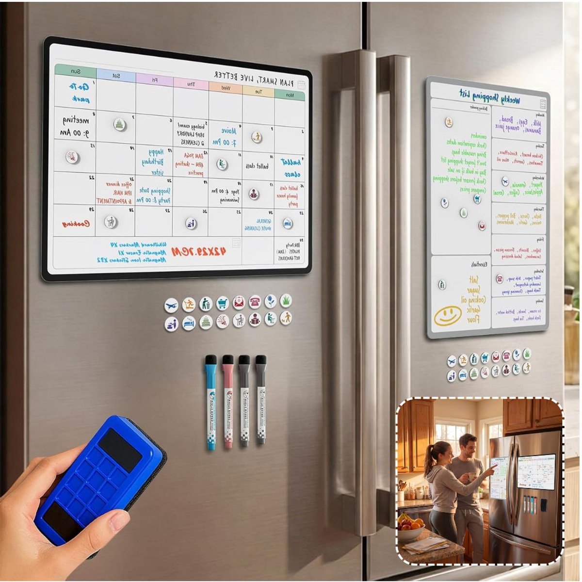 Mobiel Whiteboard - Weekplanner - Maandplanner - Jaarplanner - Magnetisch - Wit
