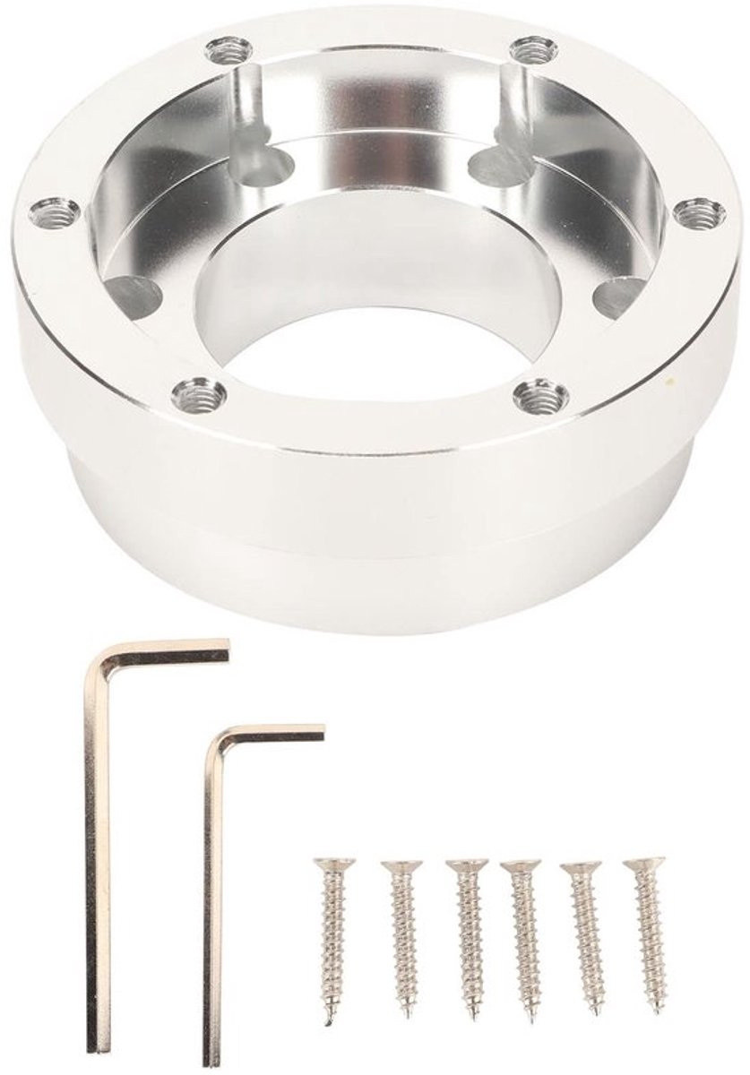 2,76 Inch Stuurwiel Hub Adapter, Stuurwiel Bediening Adapter Aluminium Ring voor Logitech G25 G27 G29 G920, voor Momo, voor Sparco en (13-14inch) PCD Stuurwielen (Zilver)