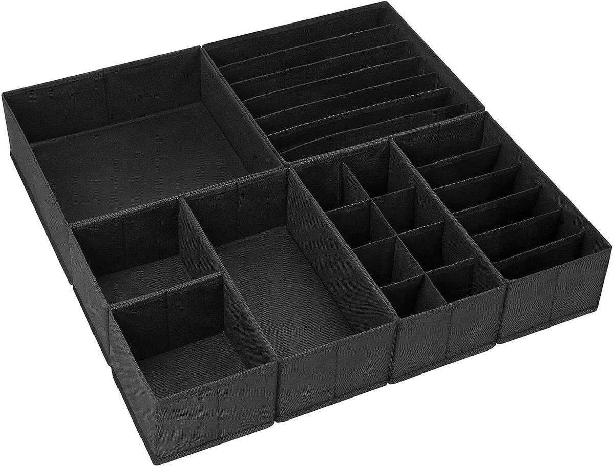 Lade Organizers - Opbergdozen Kast - Kleding Opbergen - Opvouwbaar Ontwerp - 7 Stuks - Zwart
