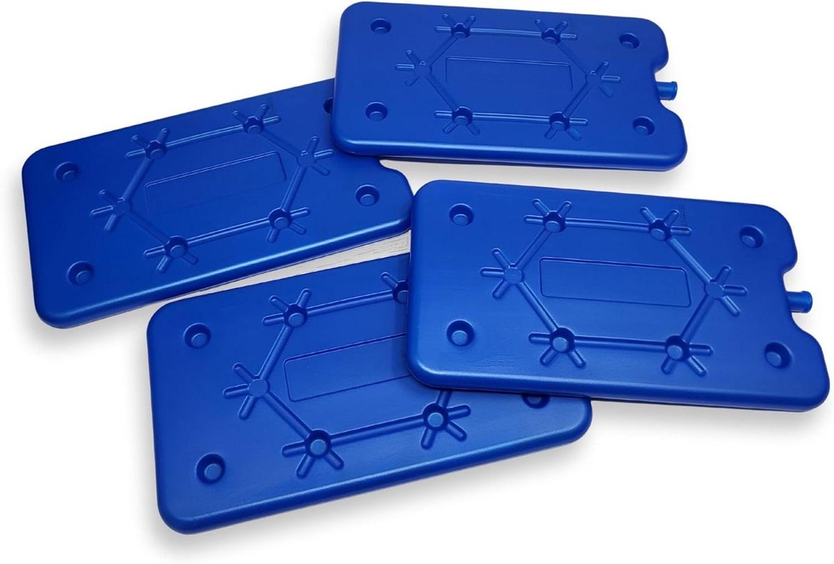 Koelelementen Set - Koelaccu's Platte - Koelbox Vullen - Ruimtebesparend Ontwerp - 4 x 400 ml - Blauw