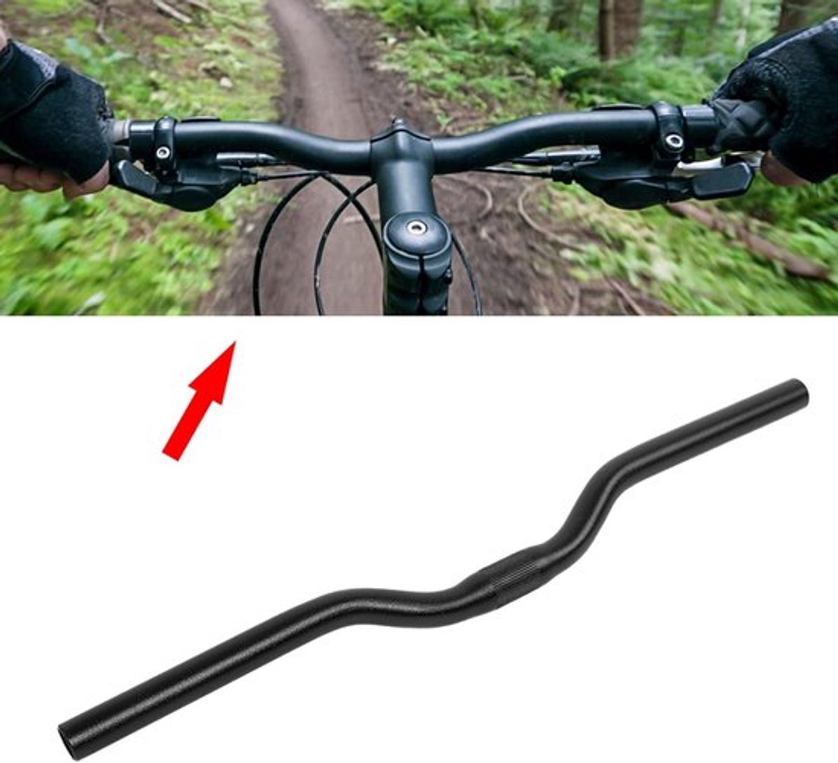 Fiets Stuur - Mountainbike - Lichtgewicht - Zwart - Racefiets - Mountainbike - Aluminium - Geschikt voor Verschillende Modellen - Zwart 550mm bar + 25.4mm * 520 Vaste versneling Aluminium Fiets Stuur, Aluminium Fiets Stuur voor stuur 25.4.
