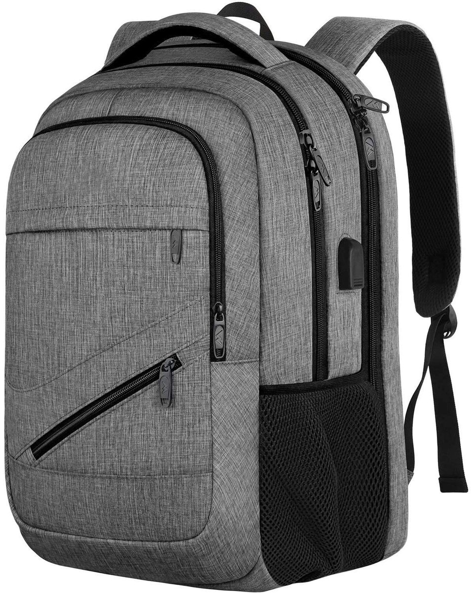 Laptop Rugzak met USB Oplaadpoort - Grote Waterbestendige Reis Rugzak - Duurzame School Rugzak Zakelijke Werk Rugzak voor 15.6 Inch Laptops Mannen Vrouwen