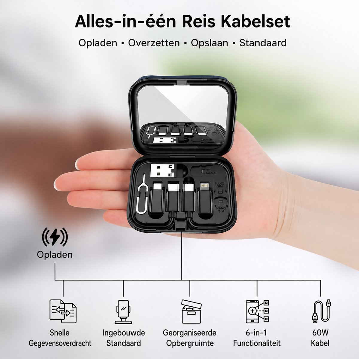 Oplader Set Vakantie - 6 stuks - Reizen - Oplaadkabel - Telefoon