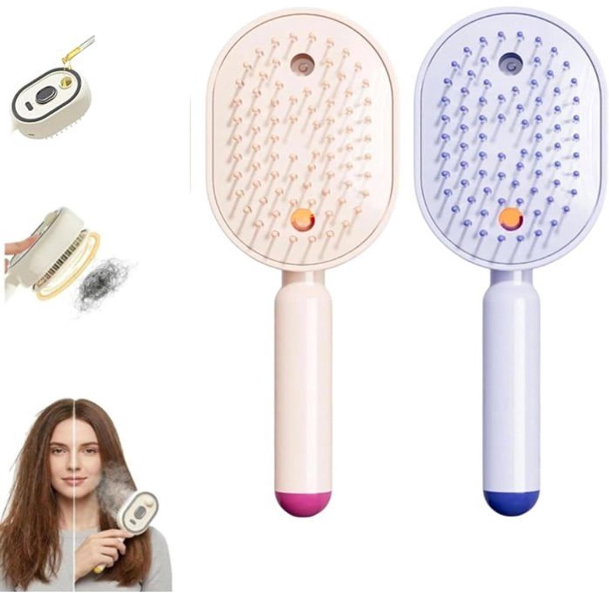 LISM-Set van twee elektrische stoomhaarkammen - Draadloos, oplaadbaar, gemakkelijk te kammen, antistatisch, anti-frizz