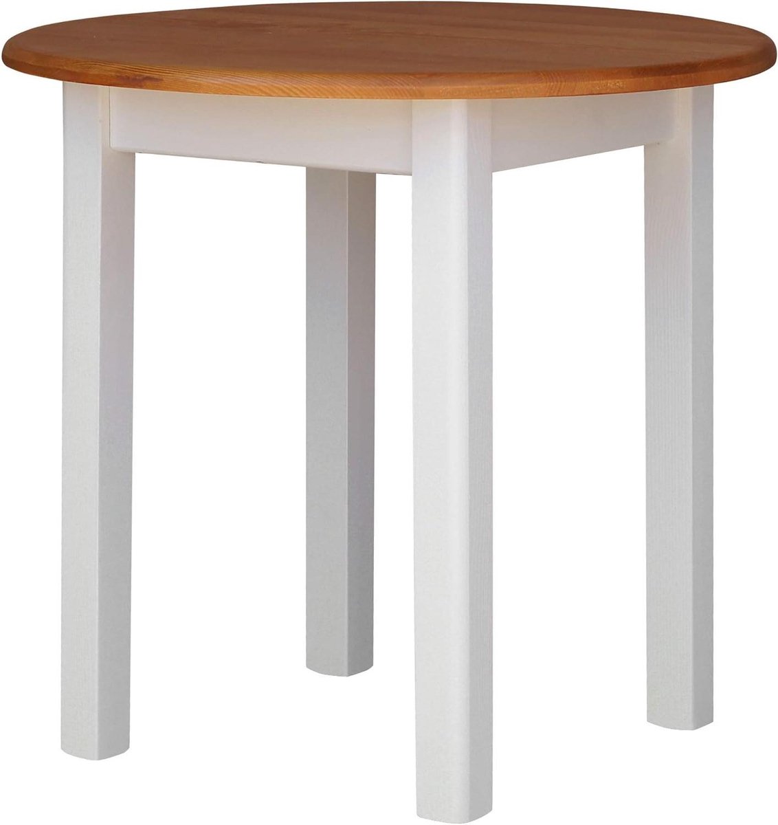 Ronde grenen tafel - Eettafel Keukentafel - Samen Eten - Handgemaakt Massief Hout - 90 cm Diameter - Wit