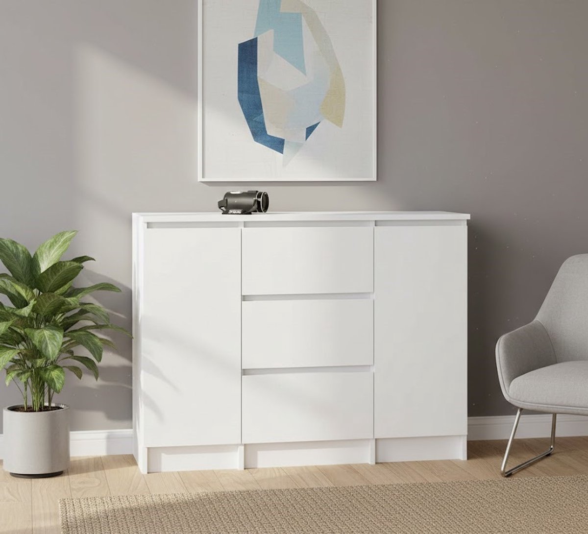 Ladekast - 101x76x35 cm - Wit - Novihome
