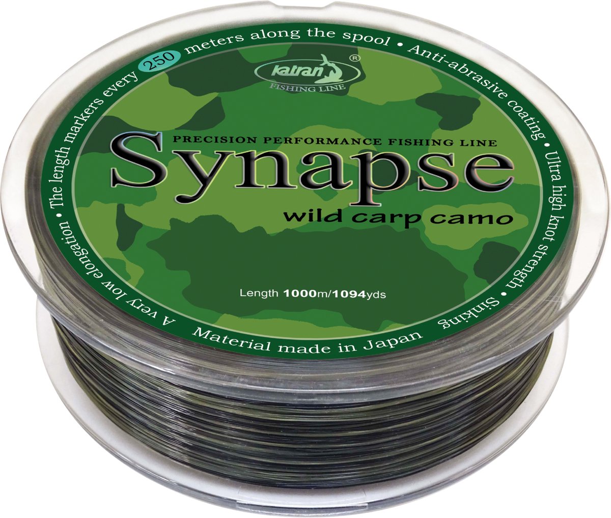 Synapse Wild Carp Camo 33/00 Camouflage Karperllijn 1.000 meter Zinkende Vislijn Extra Low Stretch