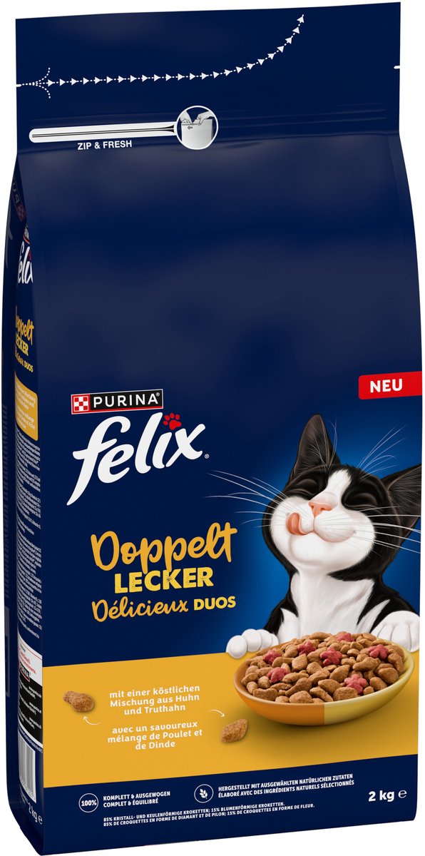 Felix PURINA FELIX Dubbel Lekker Kip Droogvoer (1 x 2kg)