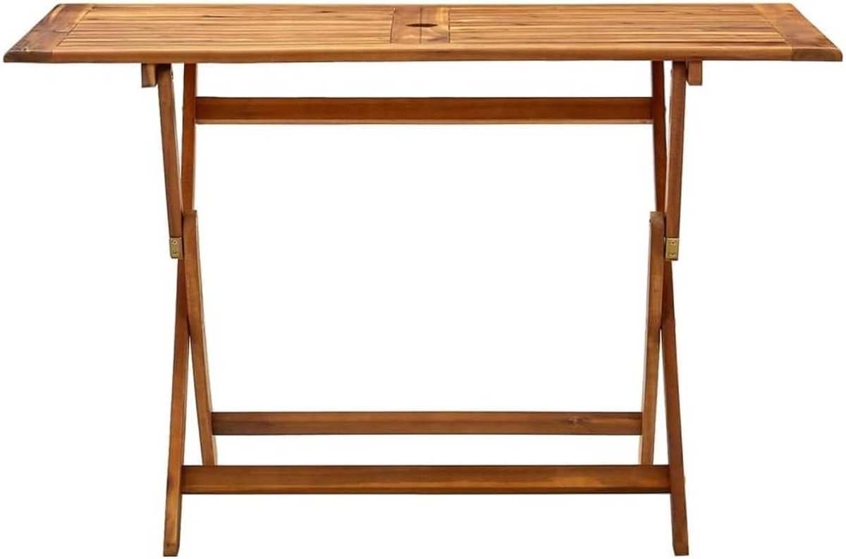 Inklapbare tuintafel - Klaptafel terras - Buiten dineren - Massief acaciahout - 120 x 70 x 75 cm - Bruin