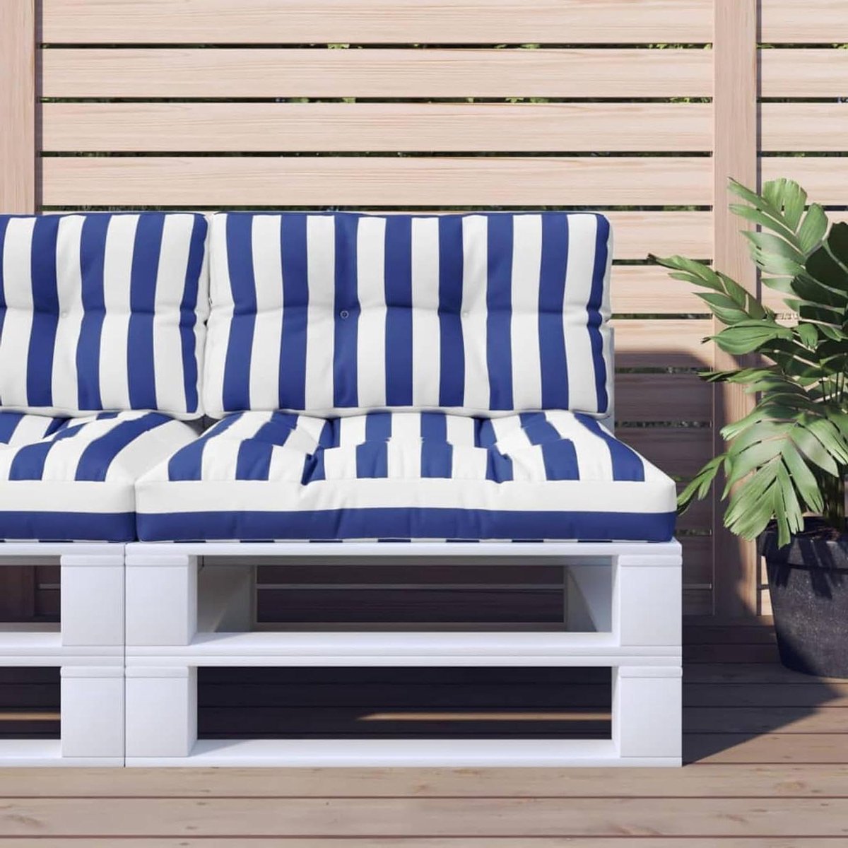 Palletbank Kussens - Buitenbank Kussen - Terras Aankleden - Moderne Print - 80 x 80 x 12 cm