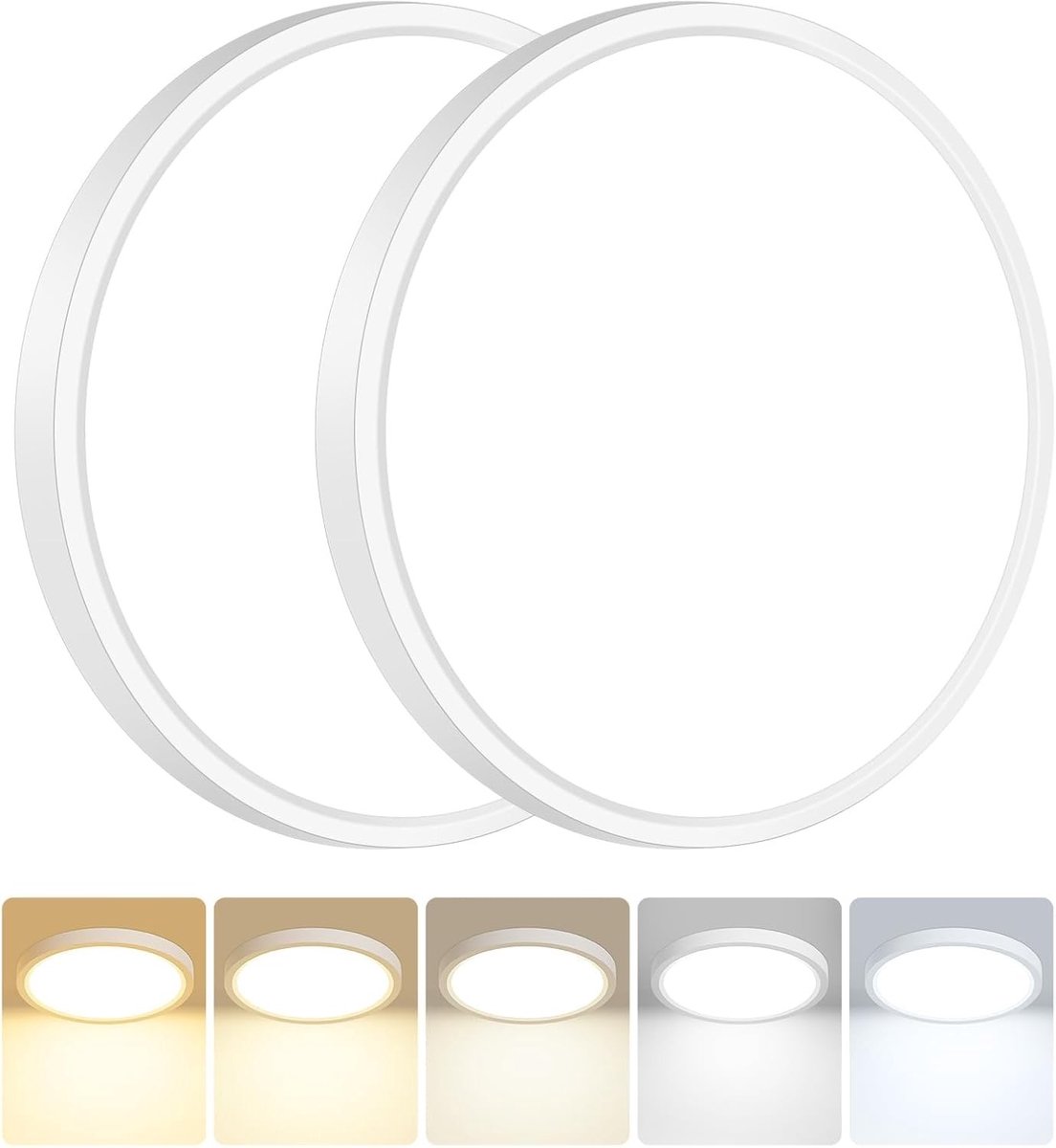 LED Deckenlamp Flach 15W met 5 Kleuren en IP54 Waterdicht voor Badkamer, Slaapkamer en Woonkamer, Modern Design 180x16mm