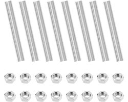 Set van 8 M10 Draadstangen van 60mm in RVS, Volledig Draad voor Bouw en Verbouwing