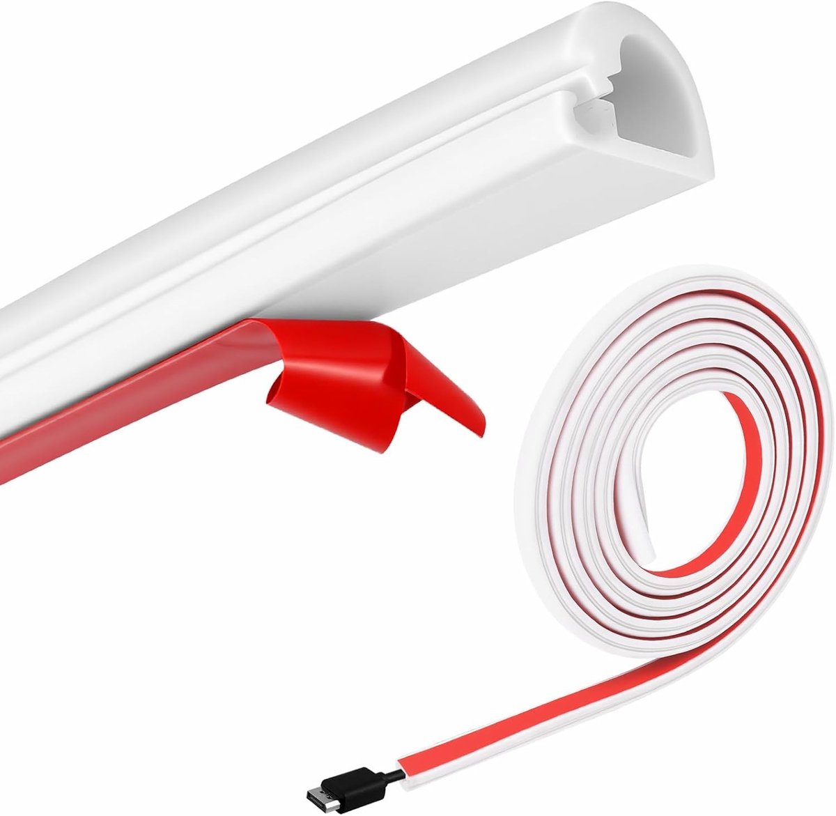 Kabelgoot 300 cm - Wit - Zelfklevend - Flexibel kabelverbergen voor tv-muur - ShopVlot
