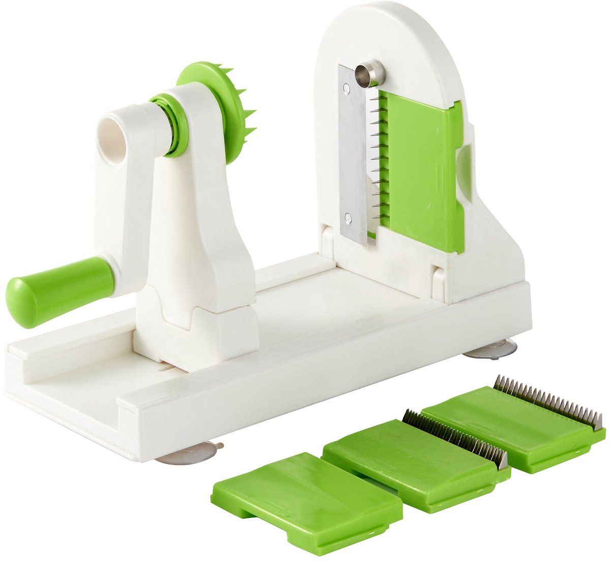 Spiraalsnijder Groente – Handmatige Spiralizer met 4 Verwisselbare Messen – Courgetti Maker en Juliennesnijder – Met Zuignappen