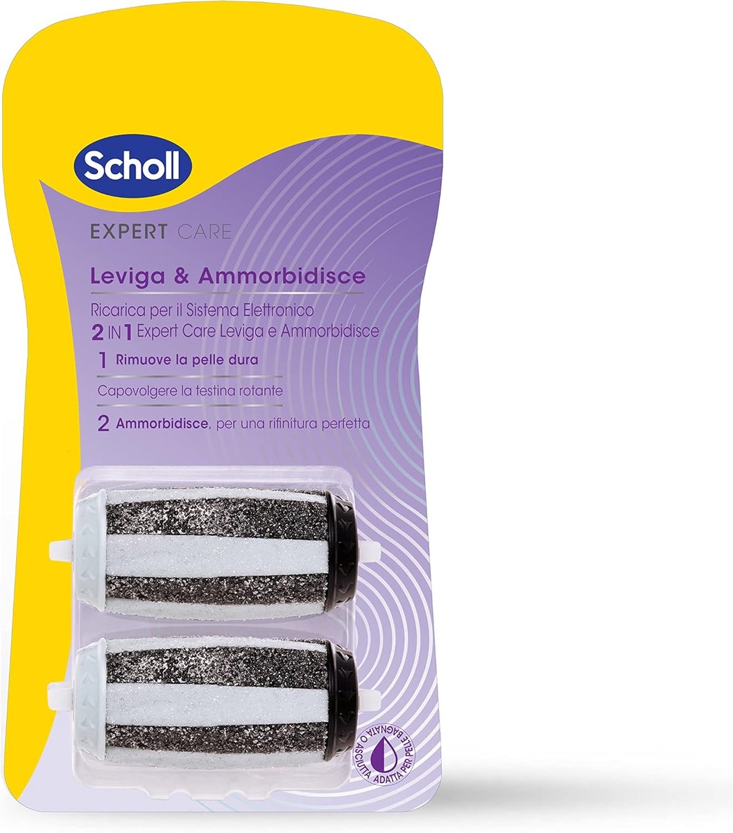 SnelShoppen - 2-in-1 Elektronische Voetverzorging Set - Scholl ExpertCare Vervangbare Onderdelen - 2 Navullingen voor Glad en Zacht Huid - Eenvoudig i