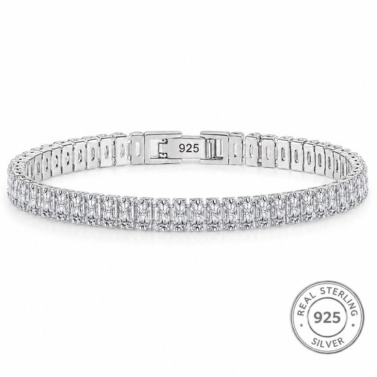Tennis Armband | 925 Sterling Zilver | 17 cm | Baguette Zirkonia | Dames Armband | Elegant | Dames Sieraden | Cadeau Voor Haar |