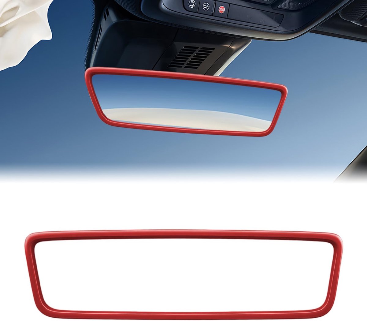 SnelShoppen - Siliconen Achteruitkijkspiegel Cover, Beschermende Spiegelrand voor Auto, Roze Spiegelaccessoires, Elastische Auto Interieur Mirror Fram