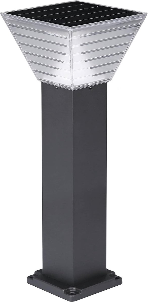 SnelShoppen - Solar Tuinverlichting | 80cm LED Buitenlamp | Hoogwaardige Zonne-energie Lamp | 400 Lumen Warm Wit Licht | IP65 Waterdicht | Duurzaam en
