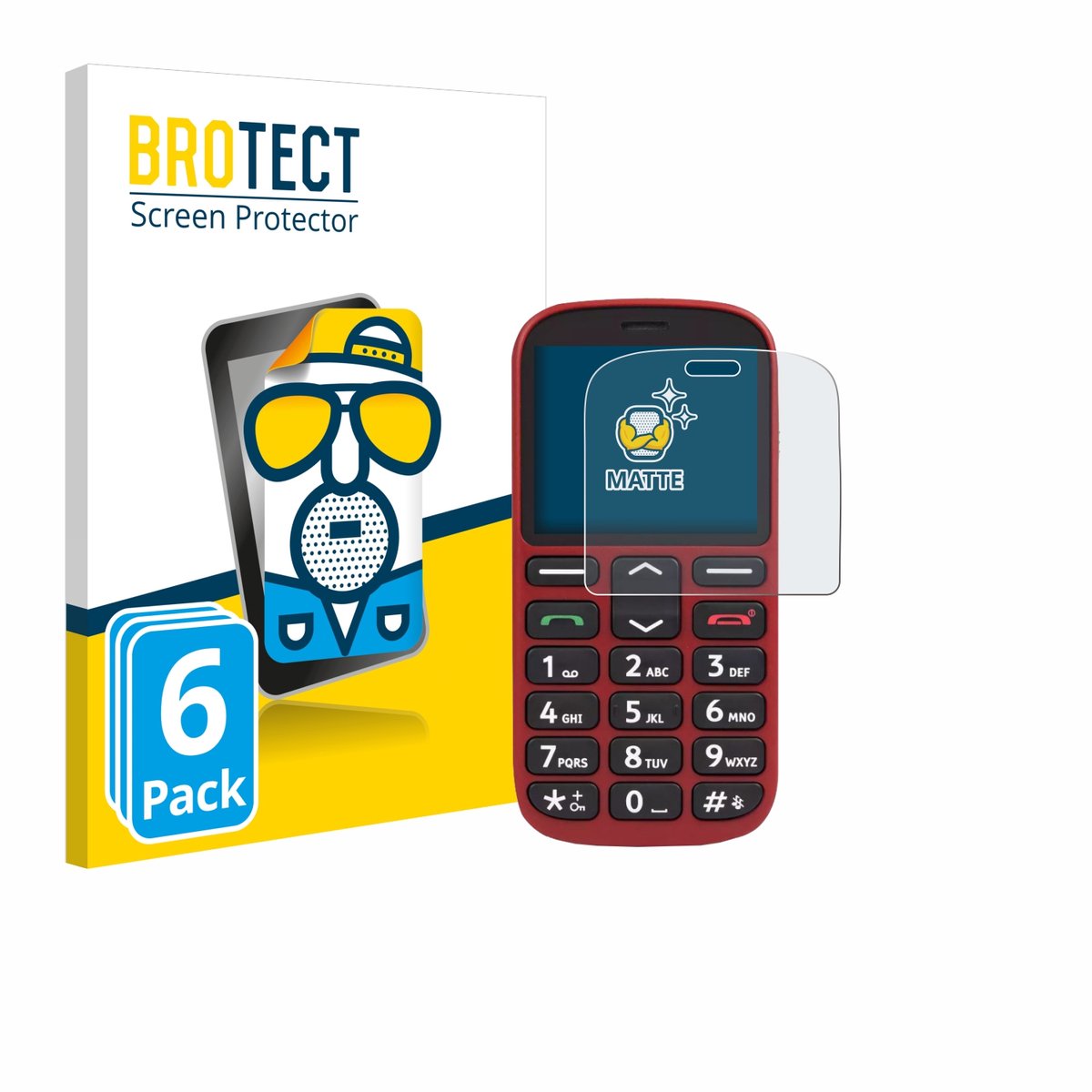 BROTECT - Screenprotector voor Doro 1360 - Folie Beschermfolie matte 6 Stuks