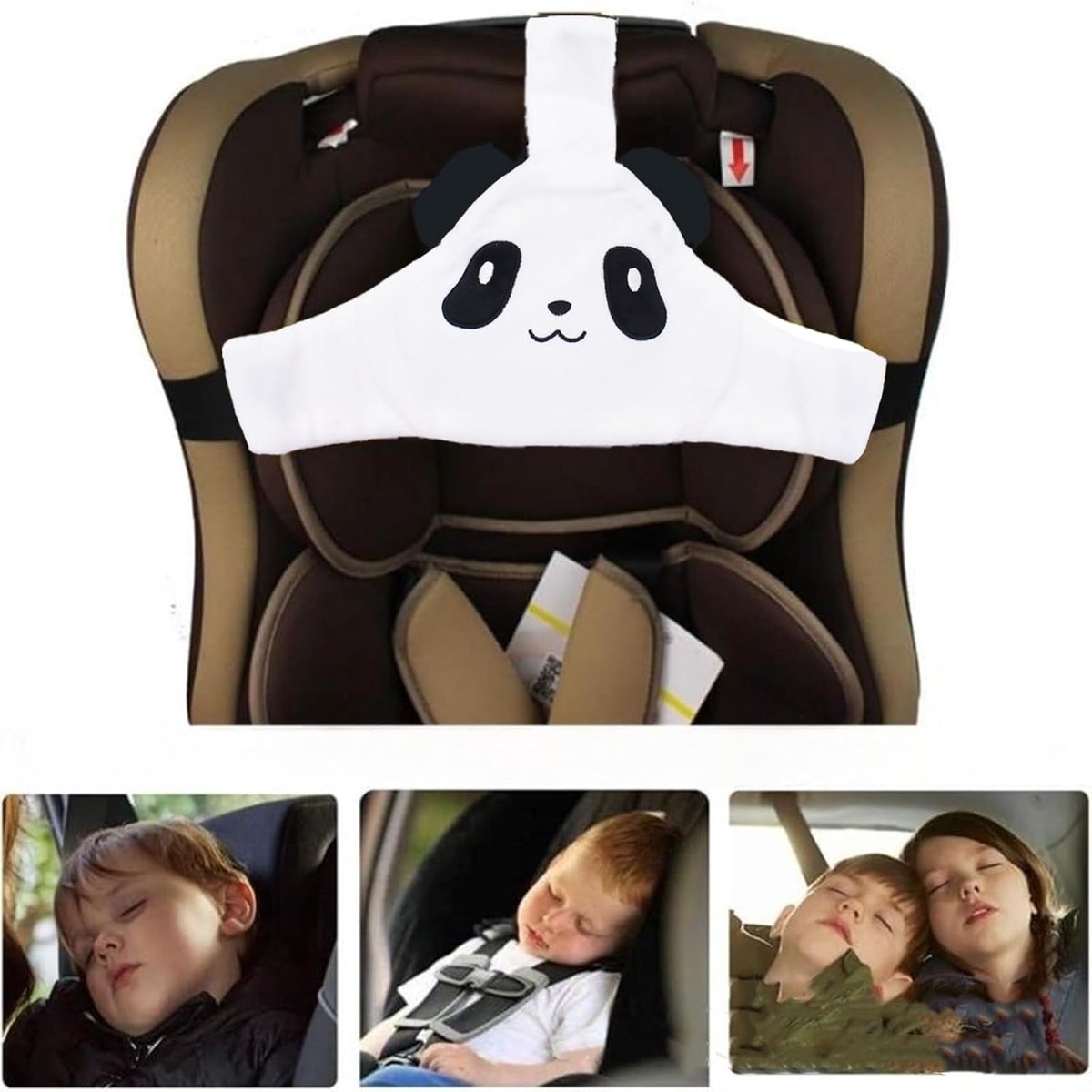SnelShoppen - Babyhoofdsteun voor Autostoel - Comfortabele Nechtondersteuning voor Peuters - Zacht Materiaal - Verstelbare Straps - Wit - Ideaal voor