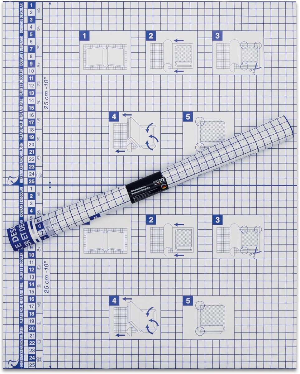 SnelShoppen - Self-Adhesive Boekbeschermfolie, Transparant, 3 m x 40 cm, Dikke 60 My (0.05 mm), Duurzaam en CO2 Neutraal - Ideaal voor Boekbinding en