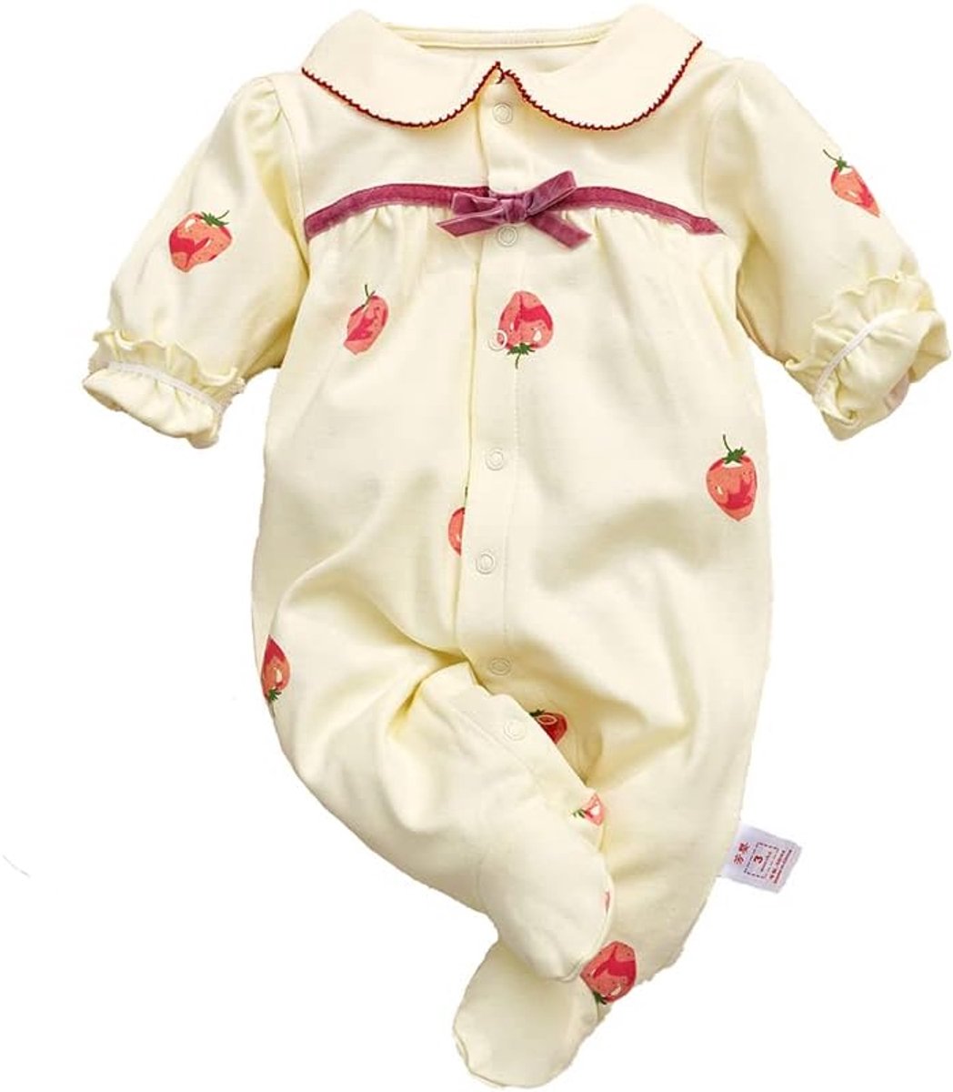 SnelShoppen - Baby Kleding Meisje Lange Mouwen Romper, Cartoon Katoenen Baby Outfits, Unisex Newborn Kleding Cadeau, Schattige Rompers 9-12 Maanden