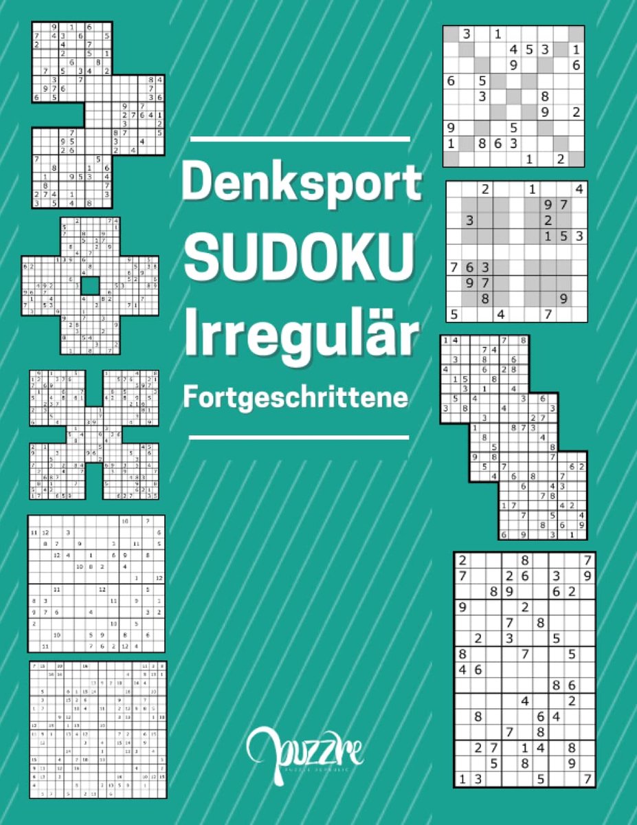 SnelShoppen - Denksport Sudoku Irregulär voor Volwassenen - Uitdagende Sudoku Varianten zoals X, Hyper, Twins, Triathlon, Marathon, Samurai - 12x12 en