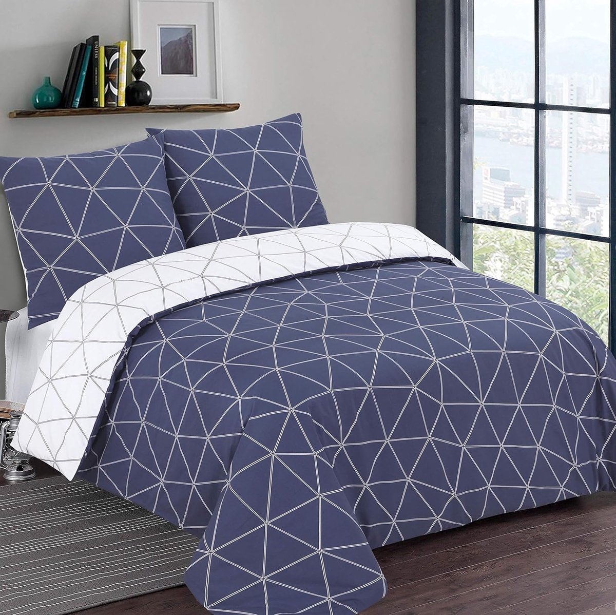 SnelShoppen - Duvet Cover Set 240 x 220 cm - 100% Katoen - 2 Kussenslopen 65 x 65 cm - Modern Design - Oeko-Tex Gecertificeerd - Geschikt voor Tweeper