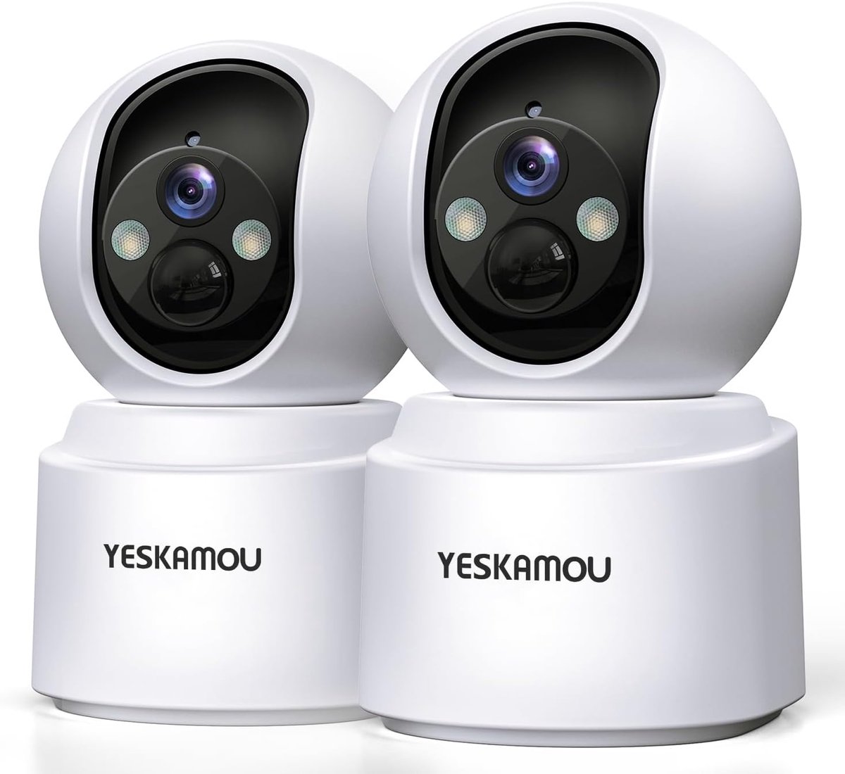 SnelShoppen - 2.5K 4MP Draadloze Binnen Beveiligingscamera met Accu, 360° WLAN Camera, Kleur Nachtzicht, Bewegingsdetectie, Twee-Weg Audio, Set van 2